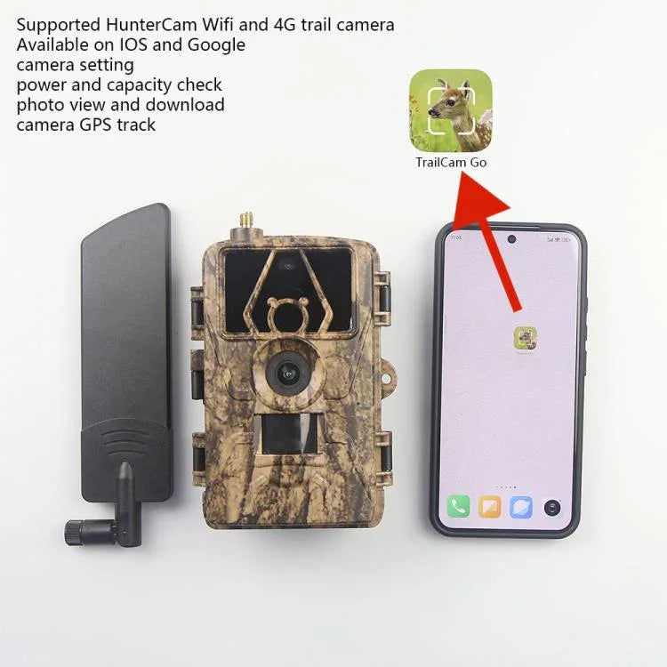 Camera săn bắn hồng ngoại phát hiện chuyển động nhìn ban đêm HD 8K phiên bản EU 4G PR801G phiên bản EU