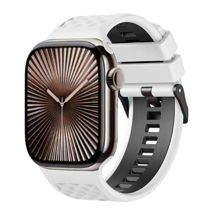 Dây đeo đồng hồ silicone hai màu họa tiết kim cương, dành cho Apple Watch 46mm / 49mm / 45mm / 44mm