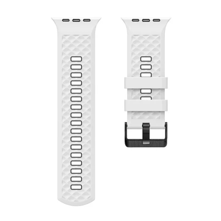 Dây đeo đồng hồ silicone hai màu họa tiết kim cương, dành cho Apple Watch 46mm / 49mm / 45mm / 44mm