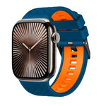 Dây đeo đồng hồ silicone hai màu họa tiết kim cương, dành cho Apple Watch 46mm / 49mm / 45mm / 44mm