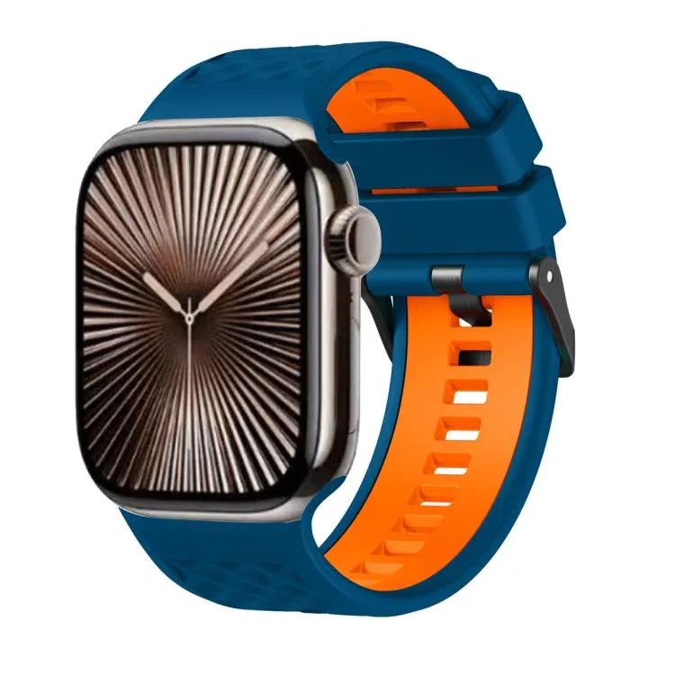 Dây đeo đồng hồ silicone hai màu họa tiết kim cương, dành cho Apple Watch 46mm / 49mm / 45mm / 44mm