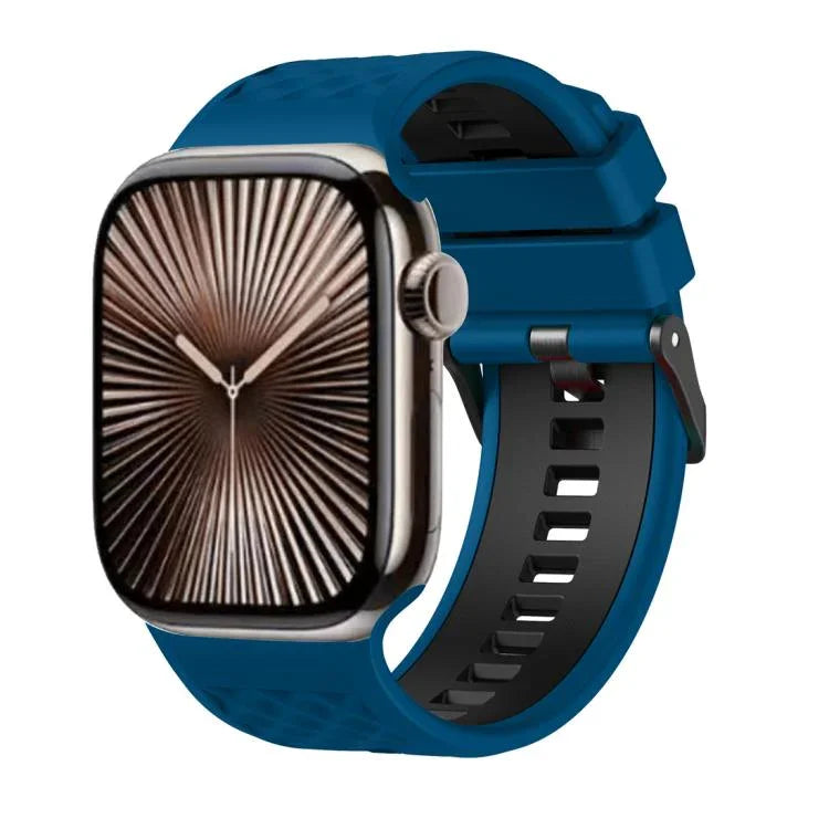 Dây đeo đồng hồ silicone hai màu họa tiết kim cương, dành cho Apple Watch 46mm / 49mm / 45mm / 44mm