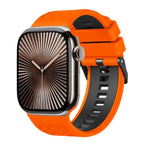 Dây đeo đồng hồ silicone hai màu họa tiết kim cương, dành cho Apple Watch 46mm / 49mm / 45mm / 44mm