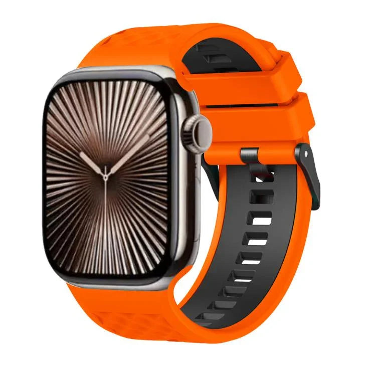 Dây đeo đồng hồ silicone hai màu họa tiết kim cương, dành cho Apple Watch 46mm / 49mm / 45mm / 44mm