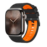 Dây đeo đồng hồ silicone hai màu họa tiết kim cương, dành cho Apple Watch 46mm / 49mm / 45mm / 44mm