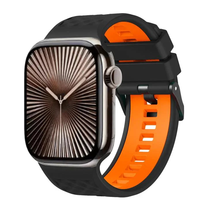 Dây đeo đồng hồ silicone hai màu họa tiết kim cương, dành cho Apple Watch 46mm / 49mm / 45mm / 44mm