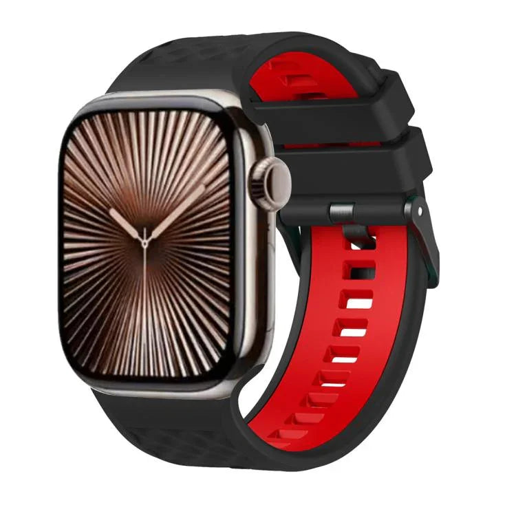 Dây đeo đồng hồ silicone hai màu họa tiết kim cương, dành cho Apple Watch 46mm / 49mm / 45mm / 44mm