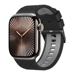 Dây đeo đồng hồ silicone hai màu họa tiết kim cương, dành cho Apple Watch 46mm / 49mm / 45mm / 44mm