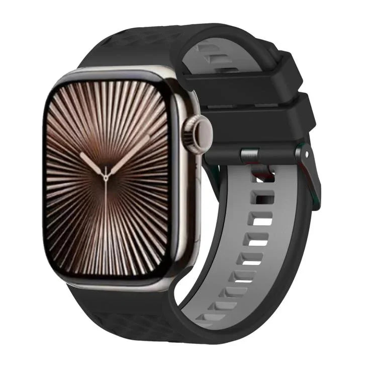 Dây đeo đồng hồ silicone hai màu họa tiết kim cương, dành cho Apple Watch 46mm / 49mm / 45mm / 44mm