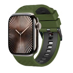 Dây đeo đồng hồ silicone hai màu họa tiết kim cương, dành cho Apple Watch 46mm / 49mm / 45mm / 44mm