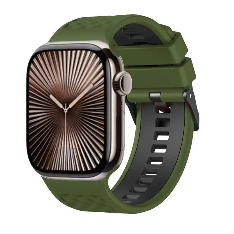 Dây đeo đồng hồ silicone hai màu họa tiết kim cương, dành cho Apple Watch 46mm / 49mm / 45mm / 44mm