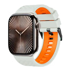 Dây đeo đồng hồ silicone hai màu họa tiết kim cương, dành cho Apple Watch 46mm / 49mm / 45mm / 44mm