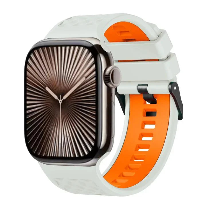 Dây đeo đồng hồ silicone hai màu họa tiết kim cương, dành cho Apple Watch 46mm / 49mm / 45mm / 44mm