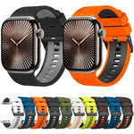 Dây đeo đồng hồ silicone hai màu họa tiết kim cương, dành cho Apple Watch 46mm / 49mm / 45mm / 44mm