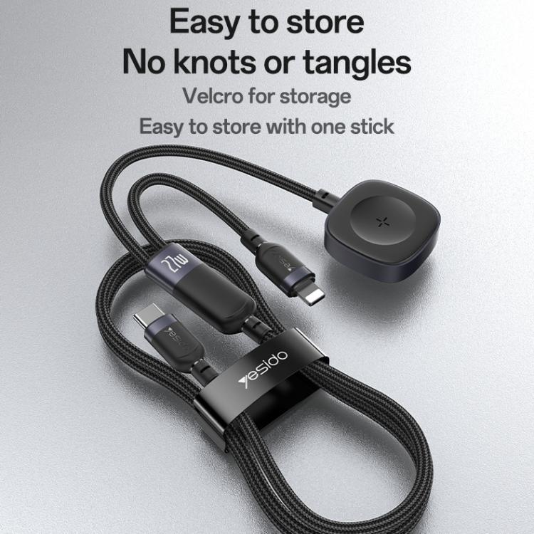 Cáp sạc 2 trong 1 Yesido CA136L 27W USB-C / Type-C sang 8 Pin & iWatch, CA136L