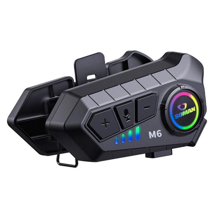 Tai nghe Bluetooth mũ bảo hiểm xe máy SOMAN với micro thoại stereo, M6-Mic cứng, M6-Mic mềm