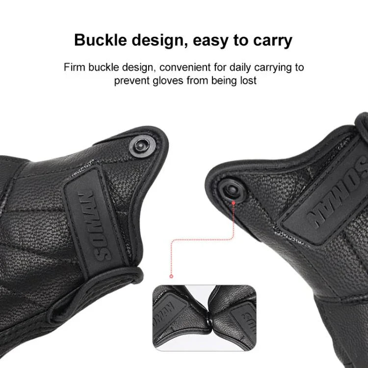 Găng Tay Xe Máy SOMAN MG-24 Da Cừu Cảm Ứng Màn Hình Đi Đường Trường Găng Tay Phong Cách Cổ Điển, M, L, XL, XXL