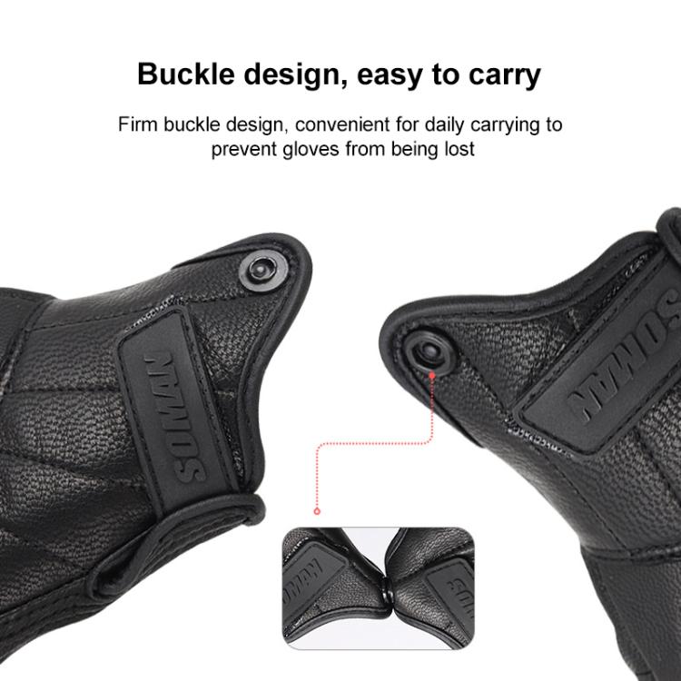Găng Tay Xe Máy SOMAN MG-24 Da Cừu Cảm Ứng Màn Hình Đi Đường Trường Găng Tay Phong Cách Cổ Điển, M, L, XL, XXL