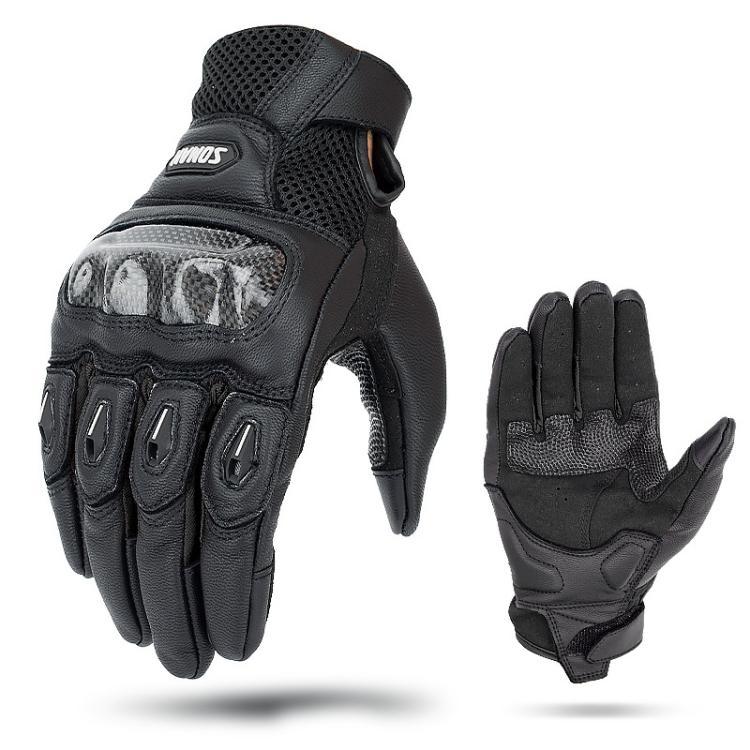 Găng Tay Xe Máy SOMAN MG21 Da Cừu Sợi Carbon Găng Tay Chống Trượt Đi Đường Trường, M, L, XL, XXL