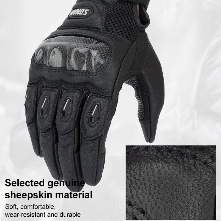 Găng Tay Xe Máy SOMAN MG21 Da Cừu Sợi Carbon Găng Tay Chống Trượt Đi Đường Trường, M, L, XL, XXL
