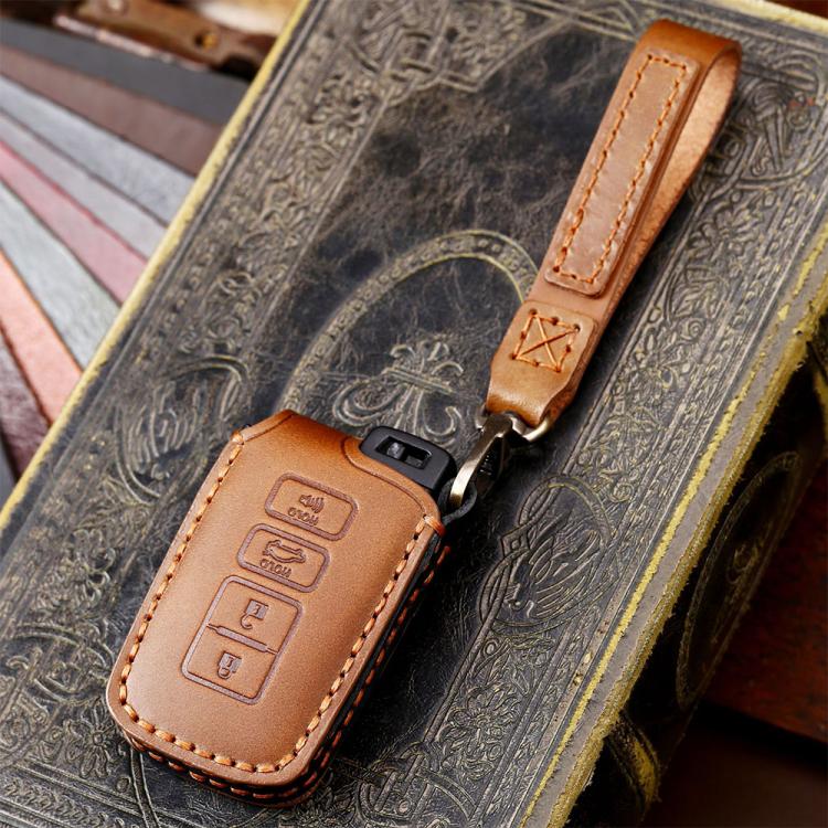 For Toyota North American 3+1-button C013 Crazy Horse Cowhide Car Key Protection Cover, For Toyota North American 3+1-button