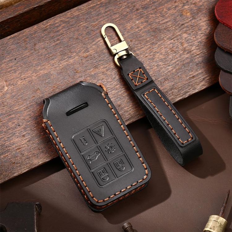 For Volvo XC60 / XC90 / S90 5-button C046 Crazy Horse Cowhide Car Key Protection Cover, For Volvo XC60 5-button, For Volvo XC60 / XC90 / S90 5-button