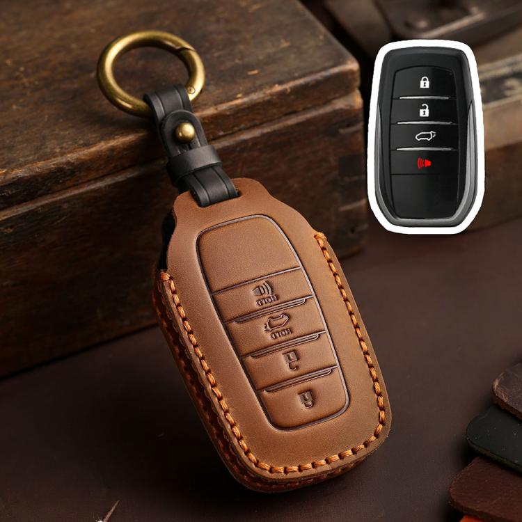 For Toyota SIENNA / Granvia / Alphard / Vellfire Hallmo Crazy Horse Cowhide Car Key Protection Cover, For Toyota SIENNA 4-button, For Toyota SIENNA 5-button, For Toyota SIENNA 6-button
