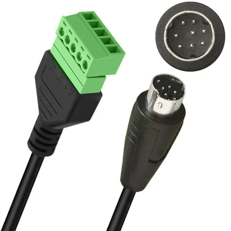 Cáp Bộ Chuyển Đổi S-Video 8 Chân Đầu Đực sang 5 Chân Đầu Cái Có Vít Ốc với Đầu Nối Chống Nhiễu Có Thể Cắm Tháo, 0.3m