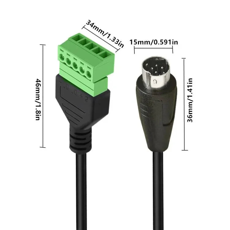 Cáp Bộ Chuyển Đổi S-Video 8 Chân Đầu Đực sang 5 Chân Đầu Cái Có Vít Ốc với Đầu Nối Chống Nhiễu Có Thể Cắm Tháo, 0.3m