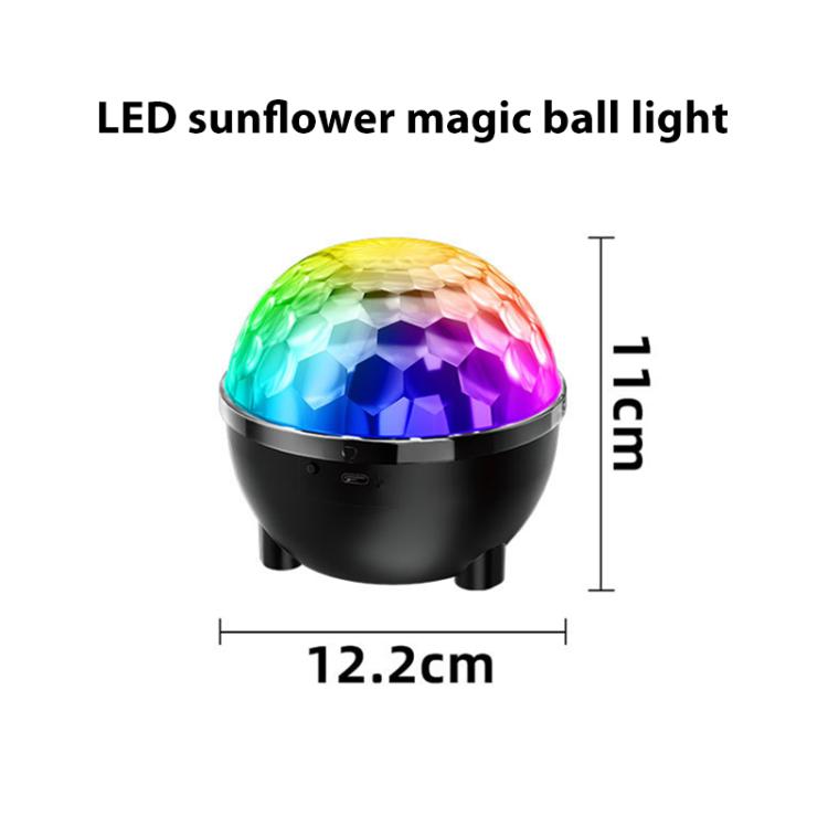 Đèn sân khấu xoay bóng ma thuật hoa hướng dương LED RGB, điều khiển bằng giọng nói, điều khiển từ xa