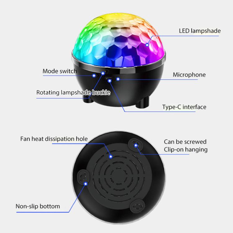 Đèn sân khấu xoay bóng ma thuật hoa hướng dương LED RGB, điều khiển bằng giọng nói, điều khiển từ xa