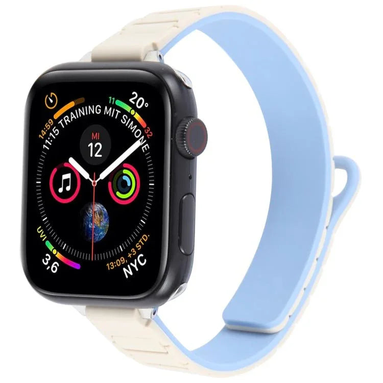 Dây đeo đồng hồ silicone nam châm hình chữ I mảnh mai, dành cho Apple Watch 46mm / 49mm / 45mm / 44mm, dành cho Apple Watch 42mm / 41mm / 40mm / 38mm
