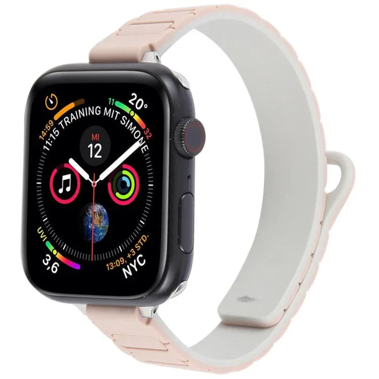 Dây đeo đồng hồ silicone nam châm hình chữ I mảnh mai, dành cho Apple Watch 46mm / 49mm / 45mm / 44mm, dành cho Apple Watch 42mm / 41mm / 40mm / 38mm