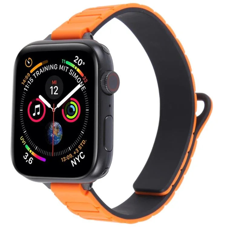 Dây đeo đồng hồ silicone nam châm hình chữ I mảnh mai, dành cho Apple Watch 46mm / 49mm / 45mm / 44mm, dành cho Apple Watch 42mm / 41mm / 40mm / 38mm