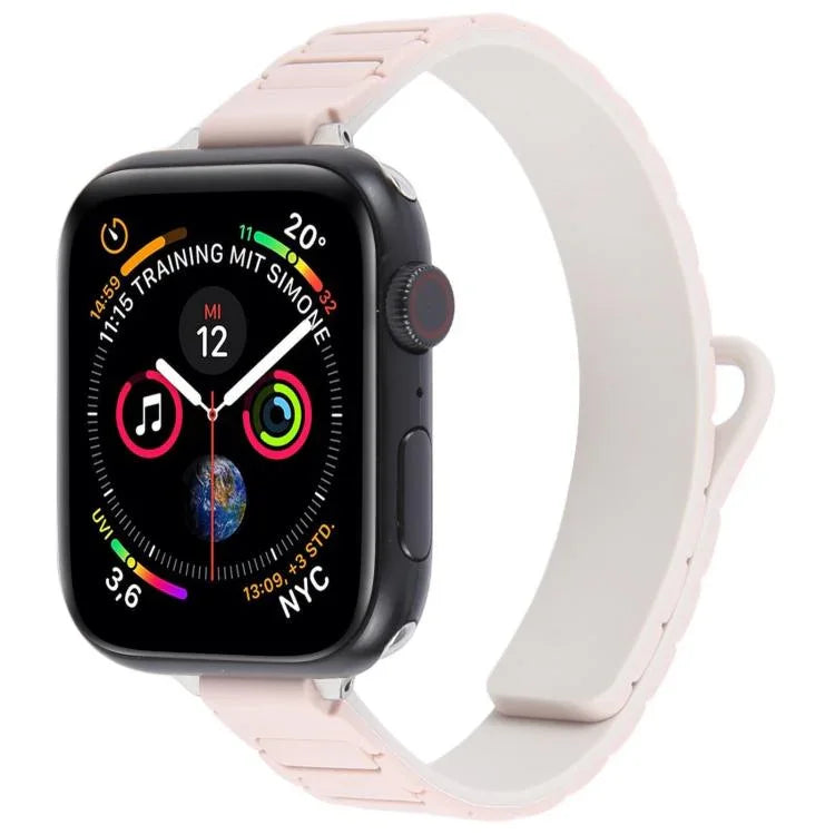 Dây đeo đồng hồ silicone nam châm hình chữ I mảnh mai, dành cho Apple Watch 46mm / 49mm / 45mm / 44mm, dành cho Apple Watch 42mm / 41mm / 40mm / 38mm
