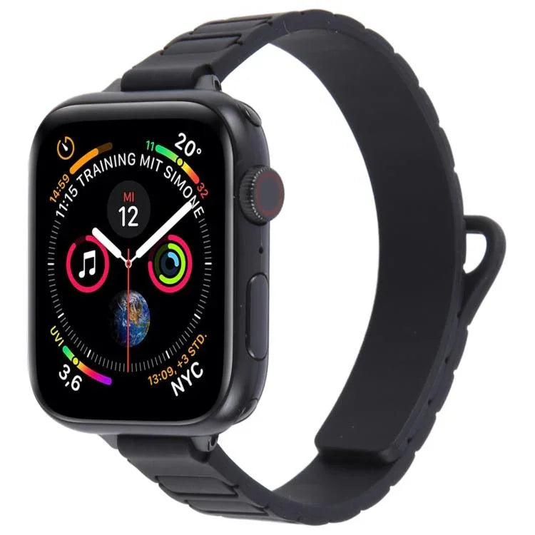 Dây đeo đồng hồ silicone nam châm hình chữ I mảnh mai, dành cho Apple Watch 46mm / 49mm / 45mm / 44mm, dành cho Apple Watch 42mm / 41mm / 40mm / 38mm