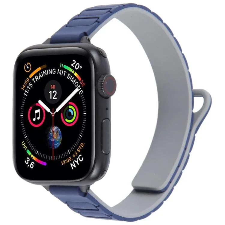 Dây đeo đồng hồ silicone nam châm hình chữ I mảnh mai, dành cho Apple Watch 46mm / 49mm / 45mm / 44mm, dành cho Apple Watch 42mm / 41mm / 40mm / 38mm