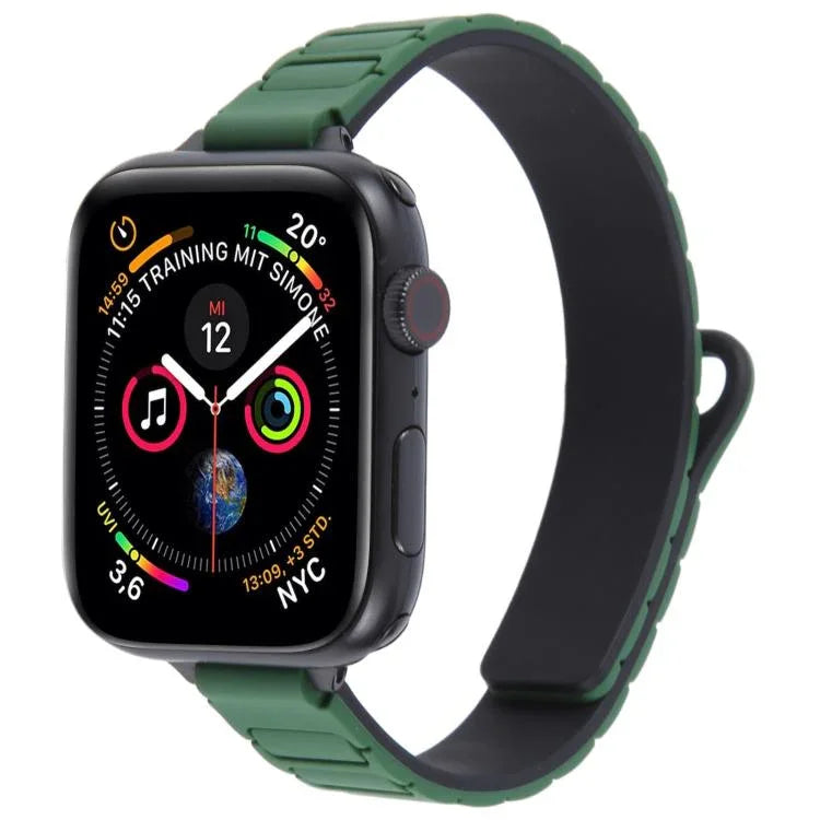 Dây đeo đồng hồ silicone nam châm hình chữ I mảnh mai, dành cho Apple Watch 46mm / 49mm / 45mm / 44mm, dành cho Apple Watch 42mm / 41mm / 40mm / 38mm