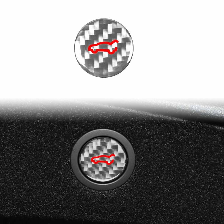 For Tesla Model 3 2023+ / Y New Edition 2025+ Carbon Fiber Car Trunk Button Decorative Sticker, For Tesla Model 3 2023+ / Y New Edition 2025+ Car Trunk Button