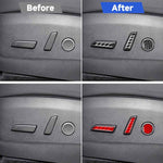 For Tesla Model 3 2023- 5pcs/Set Carbon Fiber Car Seat Adjustment Button Decorative Sticker, Car Seat Adjustment Button