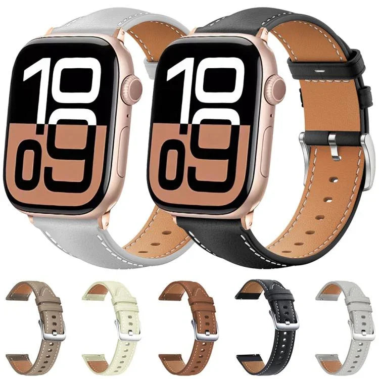 Dây đeo đồng hồ da hạt mịn cá mập đen xDfind, dành cho Apple Watch 42 / 44 / 45 / 46 / 49mm, dành cho Apple Watch 38 / 40 / 41 / S10 42mm