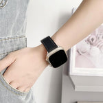 Dây đeo đồng hồ da hạt mịn cá mập đen xDfind, dành cho Apple Watch 42 / 44 / 45 / 46 / 49mm, dành cho Apple Watch 38 / 40 / 41 / S10 42mm
