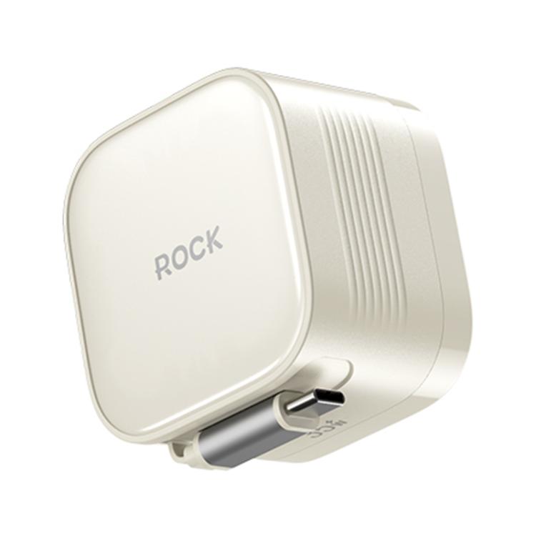 ROCK T90 PD35W Sạc tường GaN cổng đơn Type-C kèm cáp Type-C rút gọn, phích cắm UK, phích cắm EU