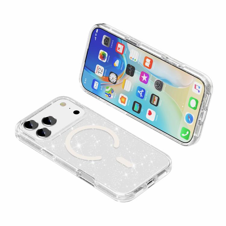 Ốp lưng điện thoại nam châm MagSafe bột kim tuyến phong cách Terminator, dành cho iPhone 17 Pro Max, dành cho iPhone 17 Pro, dành cho iPhone 17, dành cho iPhone Air