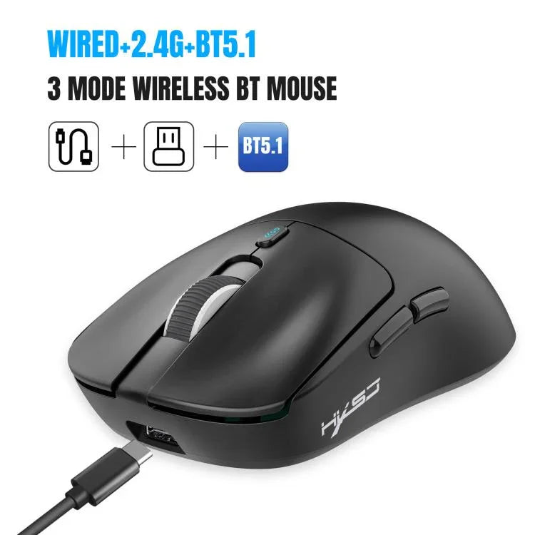 Chuột chơi game nhẹ HXSJ T68 ba chế độ có dây và không dây 2.4G BT5.1, T68