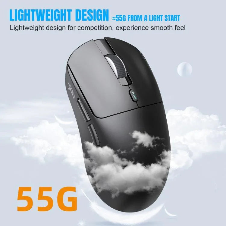 Chuột chơi game nhẹ HXSJ T68 ba chế độ có dây và không dây 2.4G BT5.1, T68