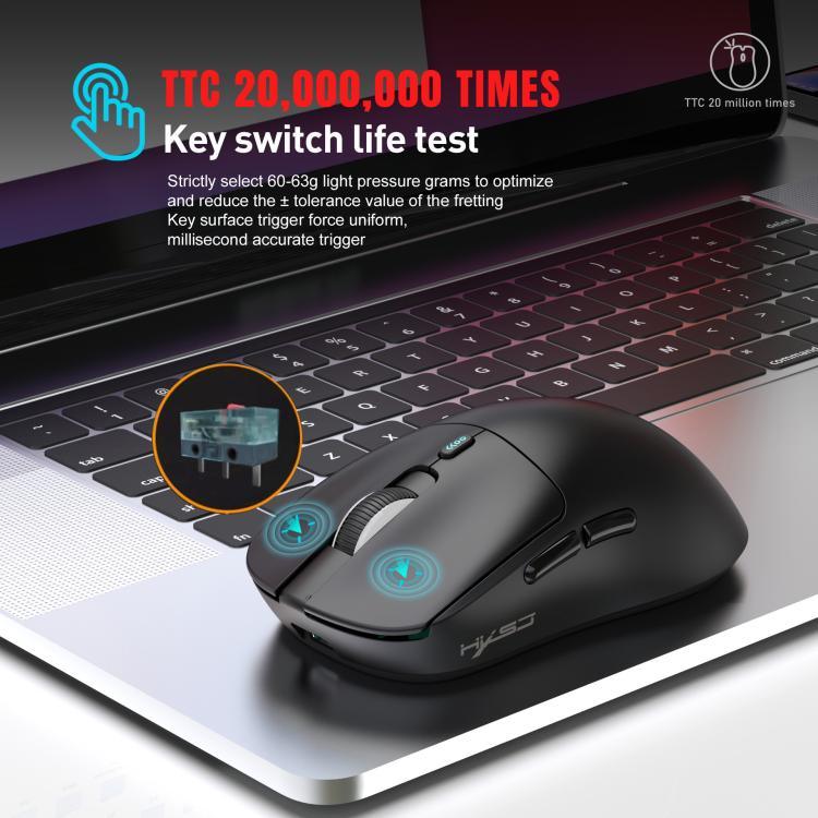 Chuột chơi game nhẹ HXSJ T68 ba chế độ có dây và không dây 2.4G BT5.1, T68