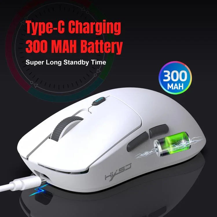 Chuột chơi game nhẹ HXSJ T68 ba chế độ có dây và không dây 2.4G BT5.1, T68