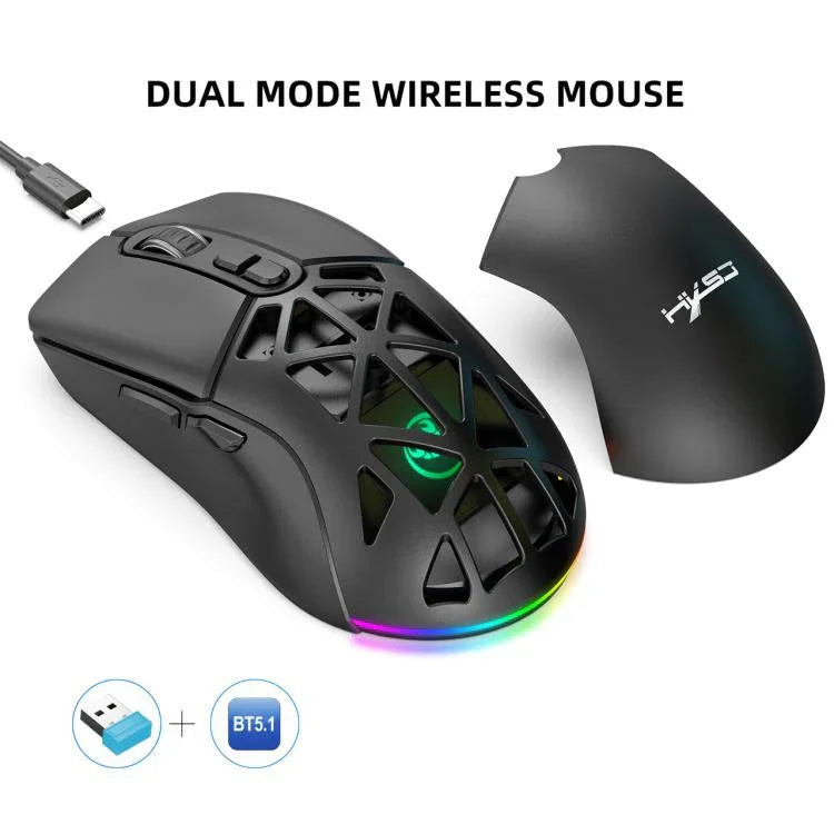 Chuột không dây có thể sạc lại HXSJ T26 hai chế độ 2.4G BT5.1, T26