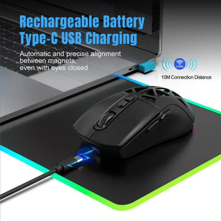 Chuột không dây có thể sạc lại HXSJ T26 hai chế độ 2.4G BT5.1, T26